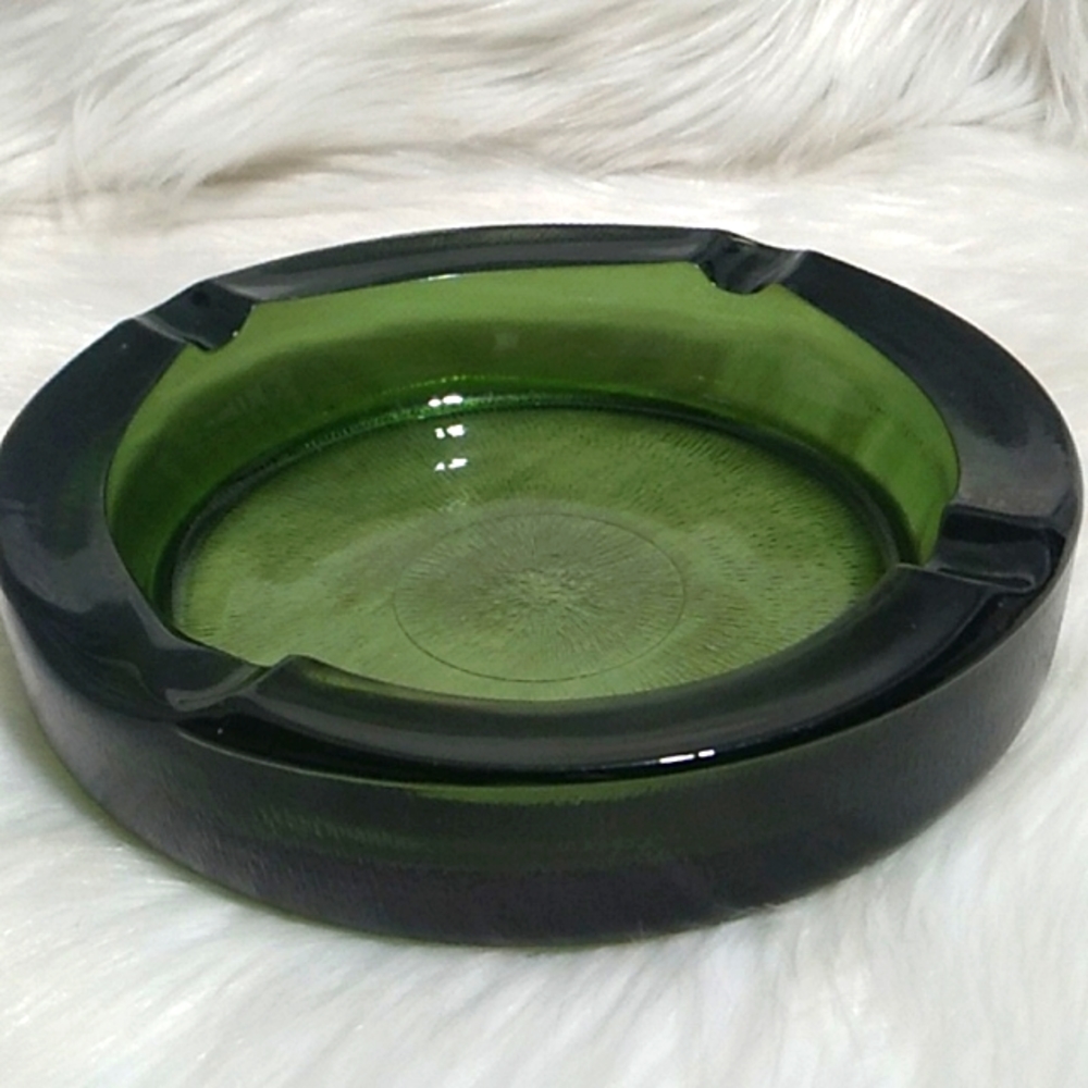 (X-78) Vintage Ashtray/Candy Dish Thick Glass Decor